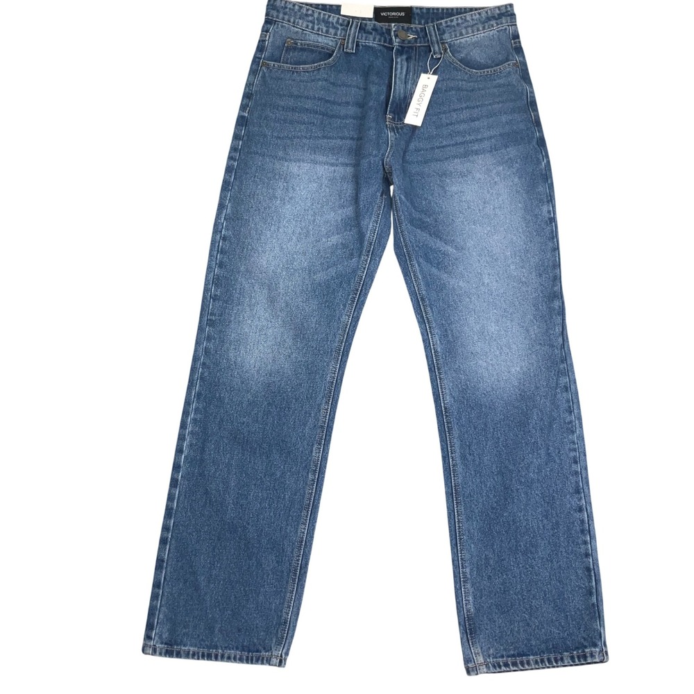 Victorious Jeans Mens 32 Indigo Blue‎ Baggy Fit DL999 Streetwear Hip Hop Denim